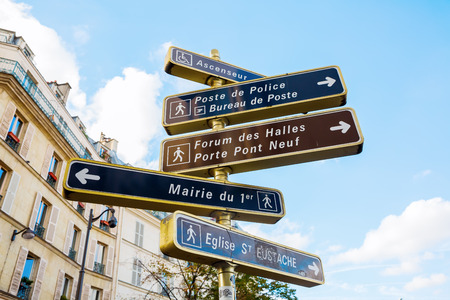 picture of direction signs in Paris, Franceの写真素材