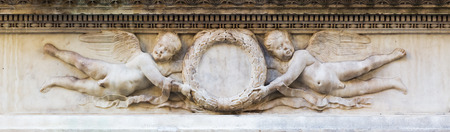 picture of a historical relief in Florence, Italyの写真素材