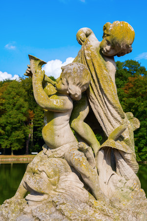 historic sculpture in the park of Nordkirchen Castle, Germanyのeditorial素材