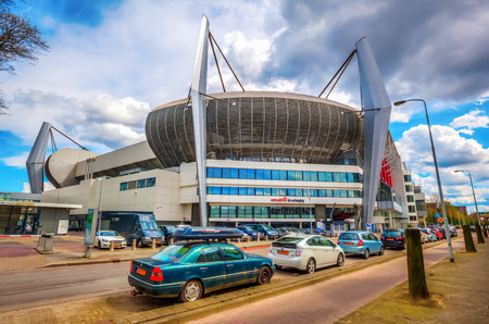 Eindhoven, Netherlands - April 12, 2016: Philips Stadion in Eindhoven. It is a football stadium, home of PSV Eindhoven. With a capacity of 35,000, its the 3rd-largest football stadium in the countryのeditorial素材