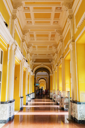 Livorno, Italy - July 01, 2016: central station of Livorno. Livorno is a port city on the Ligurian Sea with one of the largest seaports in the Mediterranean Seaのeditorial素材