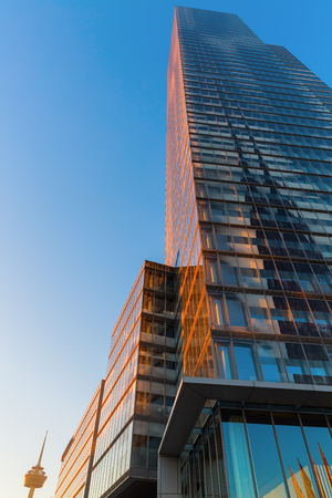 Cologne, Germany - December 30, 2016: Cologne Tower at Mediapark. It is a 44-storey, 148.5 m office skyscraper, the 2nd tallest building in the city, the 2nd in NRW and the 12th in Germanyのeditorial素材