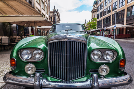 Berlin, Germany - May 15, 2016: Bentley car on a street in Berlin. Bentley Motors Limited is a British company that designs, develops, and manufactures luxury motorcars which are largely hand-builtのeditorial素材