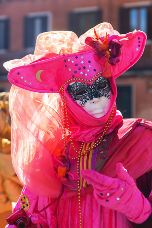 picture of a costumed person at the Carnival of Veniceの写真素材