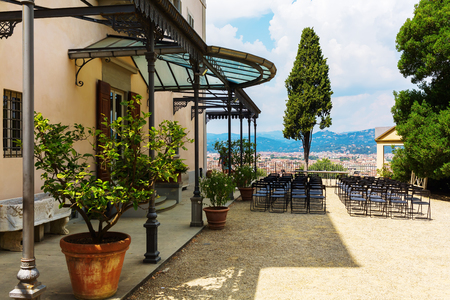 Florence, Italy - July 06, 2016: garden Giardino Bardini in Florence. Its an Italian Renaissance garden opened only recently to the public, it is relatively little-known.のeditorial素材