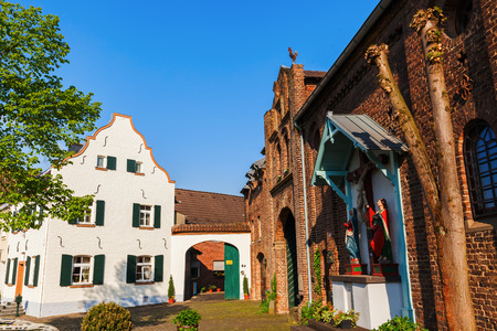 Bedburg, Germany - May 10, 2017: townscape of Kaster. Kaster is a district of Bedburg in the Rhein-Erft-Kreis. It is known for its well preserved historic townscapeのeditorial素材