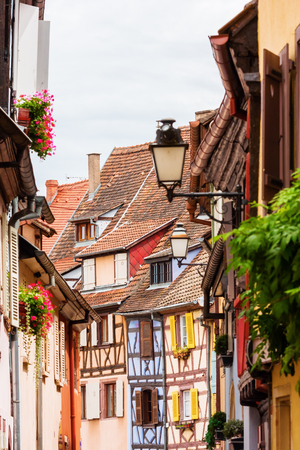 picture of colorful old buildings in Colmar, Alsace, Franceの写真素材