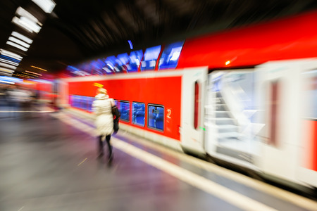 scene at a train station at night