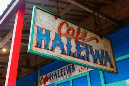 Haleiwa, Hawaii, US - November 06, 2019: colorful store in Haleiwa. Haleiwa is the largest commercial center at the North Shore and a popular tourist destination for surfing and divingのeditorial素材