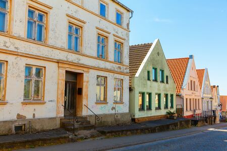 picture of old row houses in Bergen auf Ruegen, Germanyの写真素材