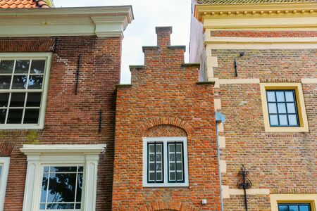 picture of facades of old houses in Veere, Netherlandsの写真素材