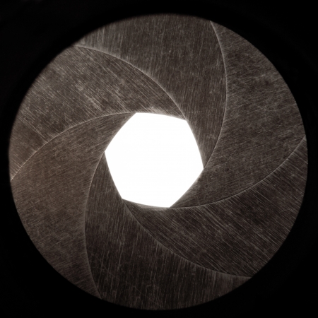 Camera shutter apertures の写真素材