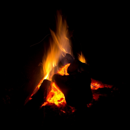 Wood on fireの写真素材