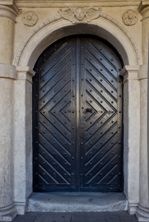 Old wooden doorの写真素材