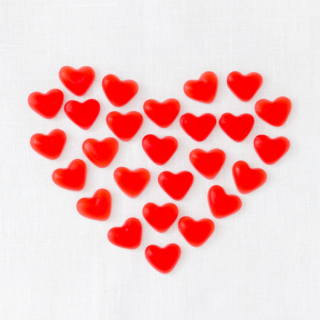 Red jelly beans candy for Valentine's day