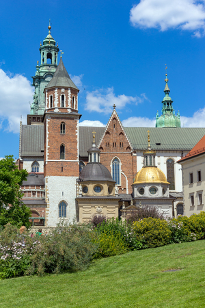 KRAKOW, POLAND, JULY 21 2016 : Wawel Royal Castle Courtyard, Krakow. Towerのeditorial素材
