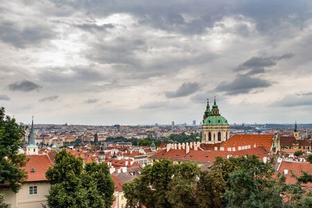 PRAGUE, CZECH REPUBLIC - JULY 11, 2014: Panoramic view of Prague from the Prague Castle Hradczany, Czech Republicのeditorial素材