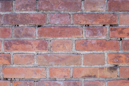Background of old brick wall pattern textureの写真素材