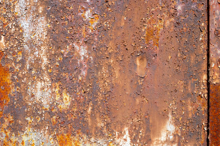Old painted metal texture with traces of rust and cracks.の写真素材