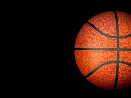 Basketball ball over blackの写真素材