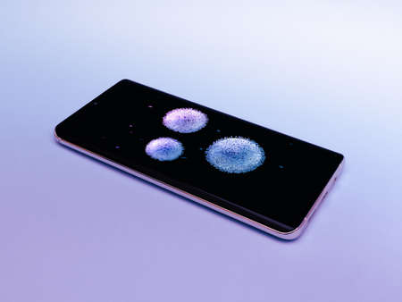 Smart phone infected, mobile phone isolated, Clean your mobile phone  ,   flu virus from smart phone...