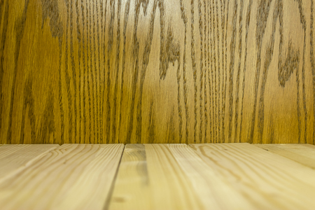 Wooden texture composed from wooden floor and wooden wallの写真素材