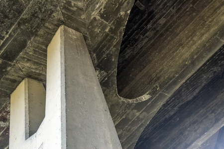 Shot to a part of a bridge. Shot taken underneath itの写真素材