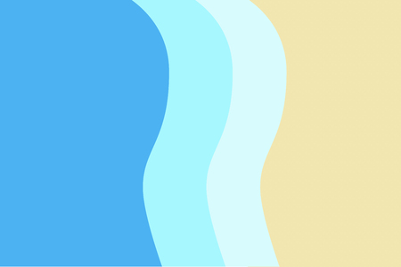Cool summer illustration background representing waves and beachの写真素材