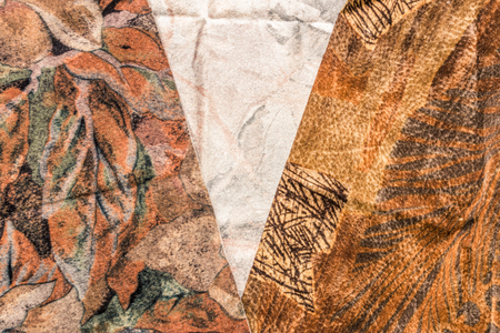 Clothing Fabric Texture Background. Top View of Cloth Textile Surface with Pattern. Text Spaceの写真素材