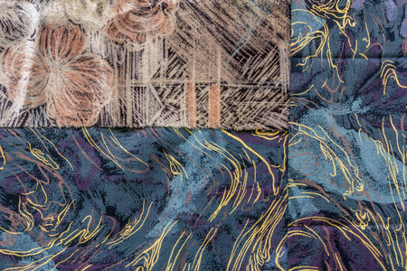 Clothing Fabric Texture Background. Top View of Cloth Textile Surface with Pattern. Text Spaceの写真素材