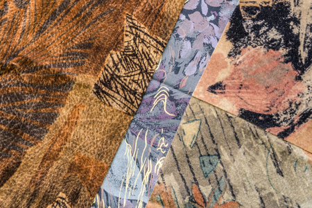 Clothing Fabric Texture Background. Top View of Cloth Textile Surface with Pattern. Text Spaceの写真素材
