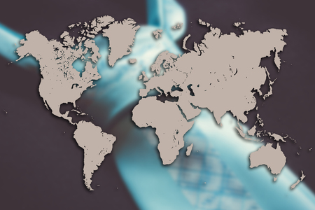 World map on business suit background textureの写真素材