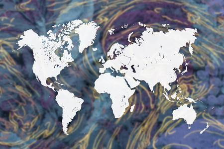 World map on sportswear background. Sport league concept bannerの写真素材
