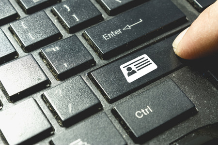 ID card icon on keyboard. Cyber security conceptの写真素材