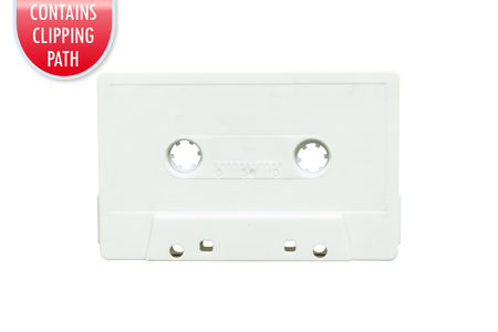 Audio tape isolated on white with clipping or working pathの写真素材