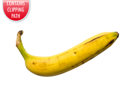 Banana isolated on white with clipping or working pathの写真素材