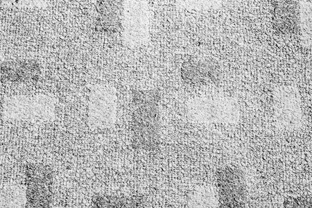 Black and white image of a fluffy carpet made from cottonの写真素材