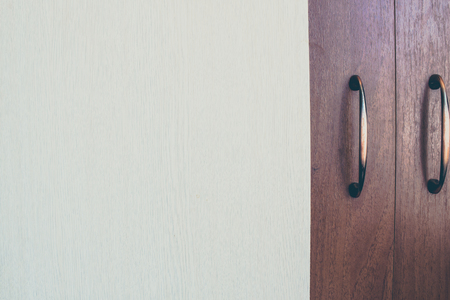 Wood texture background. Closeup to handle of a furniture.の写真素材