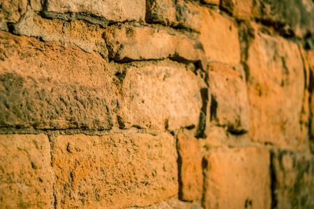 Close up to an old Egyptian building stone blocks. Ancient backgroundの写真素材