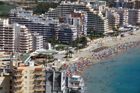 Coastline of Mediterranean Resort Calpe, Spain with Seaのeditorial素材