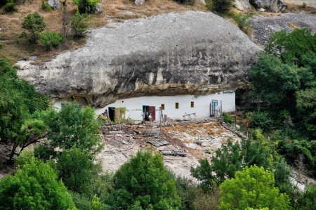 Chufut-Kale - Spelaean city - Tatar Fortress located in the mountains, Crimea, Ukraineのeditorial素材