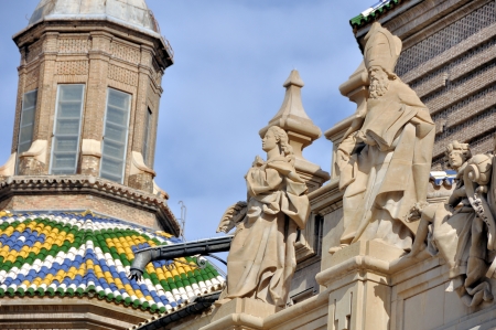 Details of Basilica of Our Lady of Pillar, Spain, Europeのeditorial素材