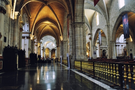 VALENCIA, SPAIN - OCTOBER 15  Interior of Metropolitan CathedralâBasilica of the Assumption of Our Lady of Valencia in Spain at October 15, 2013  Saint Maryのeditorial素材