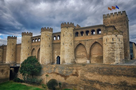 Aljaferia Palace in Saragossa, Aragon province, Spain  It is a 11th century Arab castle famous for its well preserved coffered ceilings のeditorial素材