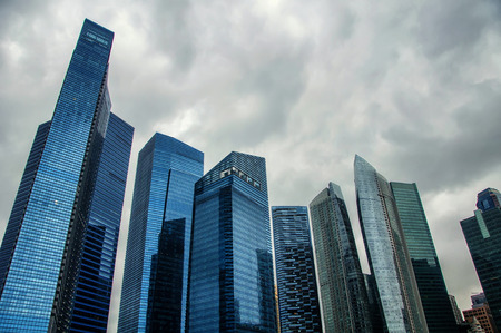 High skyscrapers of Singapore - a modern architecture which is the symbol of the areaの写真素材