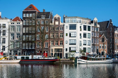 Amsterdam, Netherlands with historical buildingsの写真素材