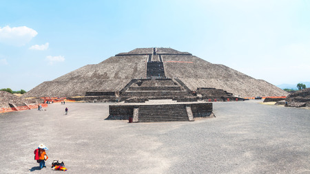 Pyramid of the Sun, Teotihuacan Pyramids, Mexico. Excellent example of Mayan cultureの写真素材