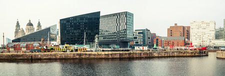 LIVERPOOL, UK - SEPTEMBER 5, 2014: Albert Dock - complex of buildings and warehouses opened in 1846, part UNESCO designated World Heritage Maritime Mercantile Cityのeditorial素材