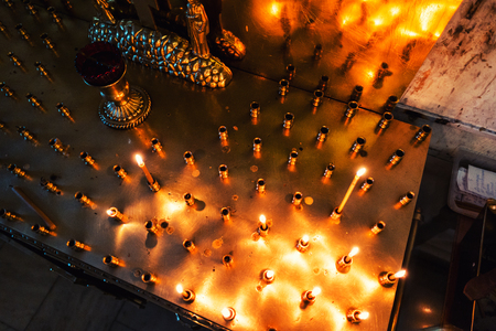 Candle altar inside the churchの写真素材