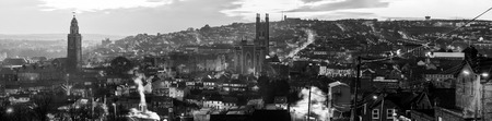 Aerial view of Cork, Ireland at sunsetの写真素材